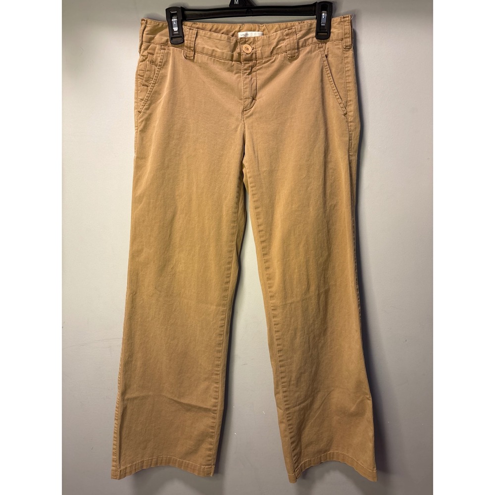 Vince Womens Tan Khaki Wide Leg Cotton Blend Trousers Chino Pants Size 6